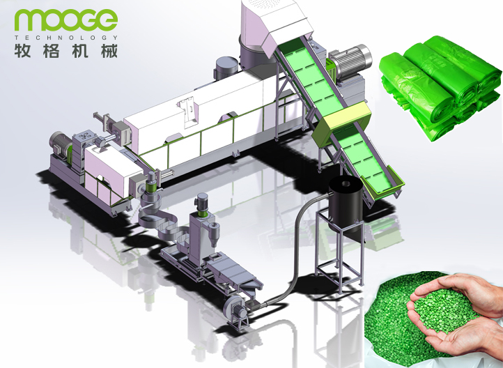 Waste Plastic Recycling PP PE Film Pelletizing Line