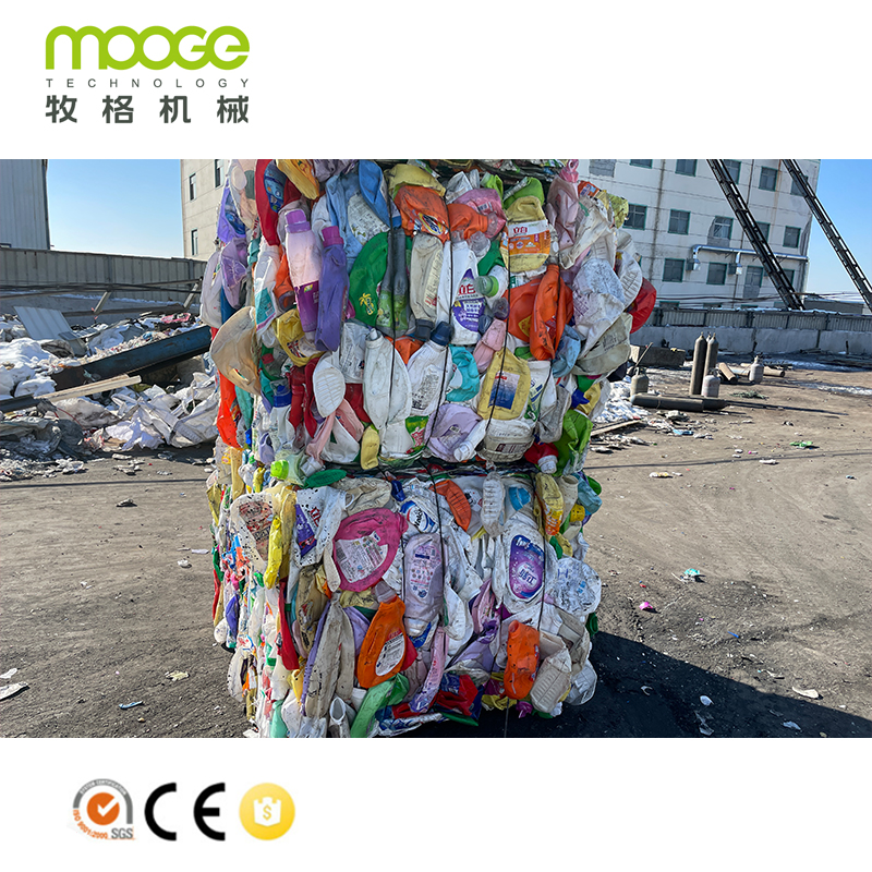 500-1000 KG/H HDPE PP Hot Washing Line Plastic Bottle Jerry Can Crushing Recycling Machines