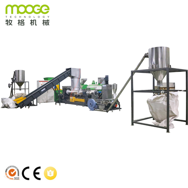 Waste PP PE Recycling Granulating Pelletizing Machine