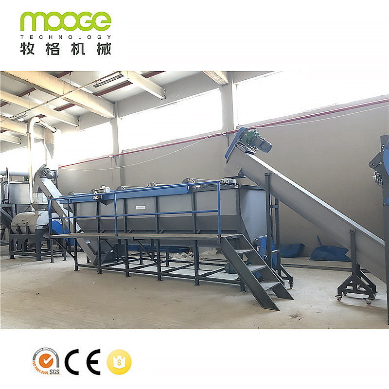 PET Bottle Plastic Recycling Machines / PET Flakes Washing Production Line