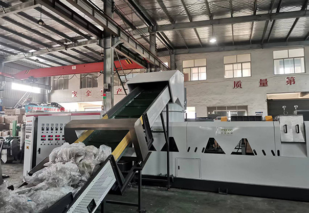 Waste PP PE Film Recycling Machine Double Stage Water Ring Cutting Pelletizing Line