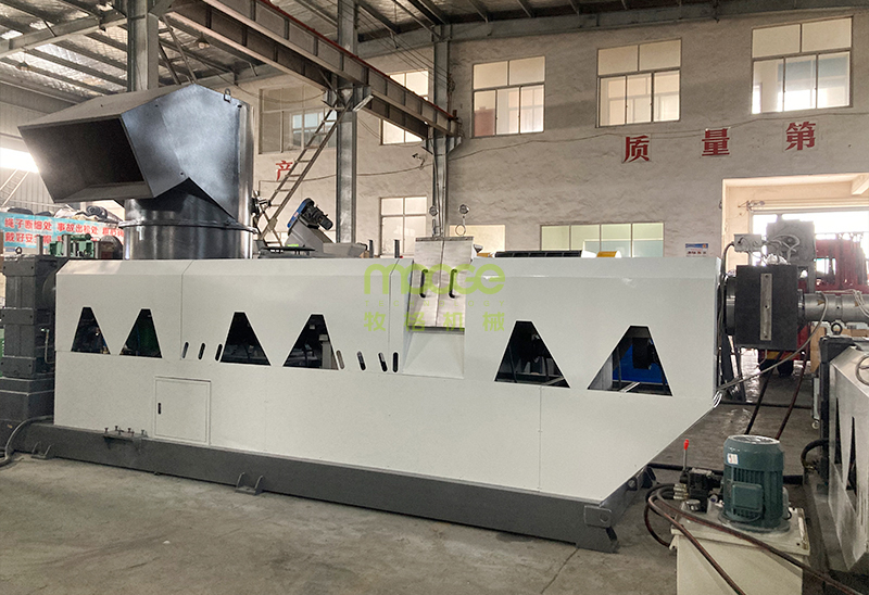 Waste PP PE Film Recycling Machine Double Stage Water Ring Cutting Pelletizing Line