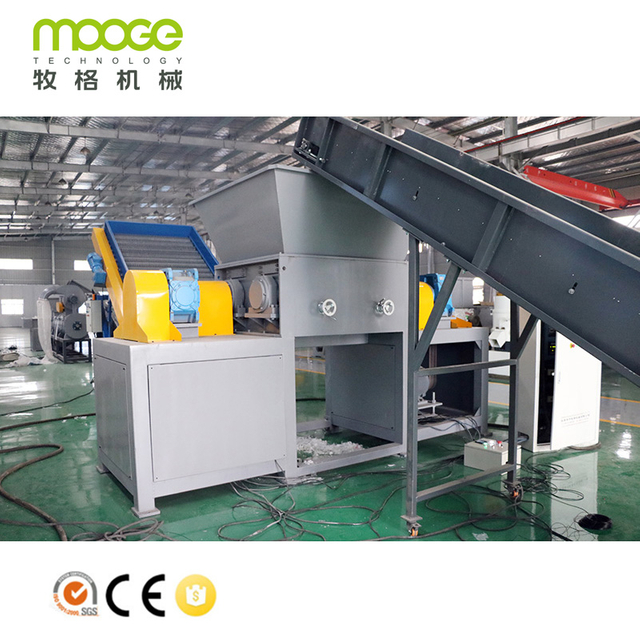 300-2000kg/h Waste Plastic Film Woven Bags Twin Roll Rotor Single Shaft Shredder Machine